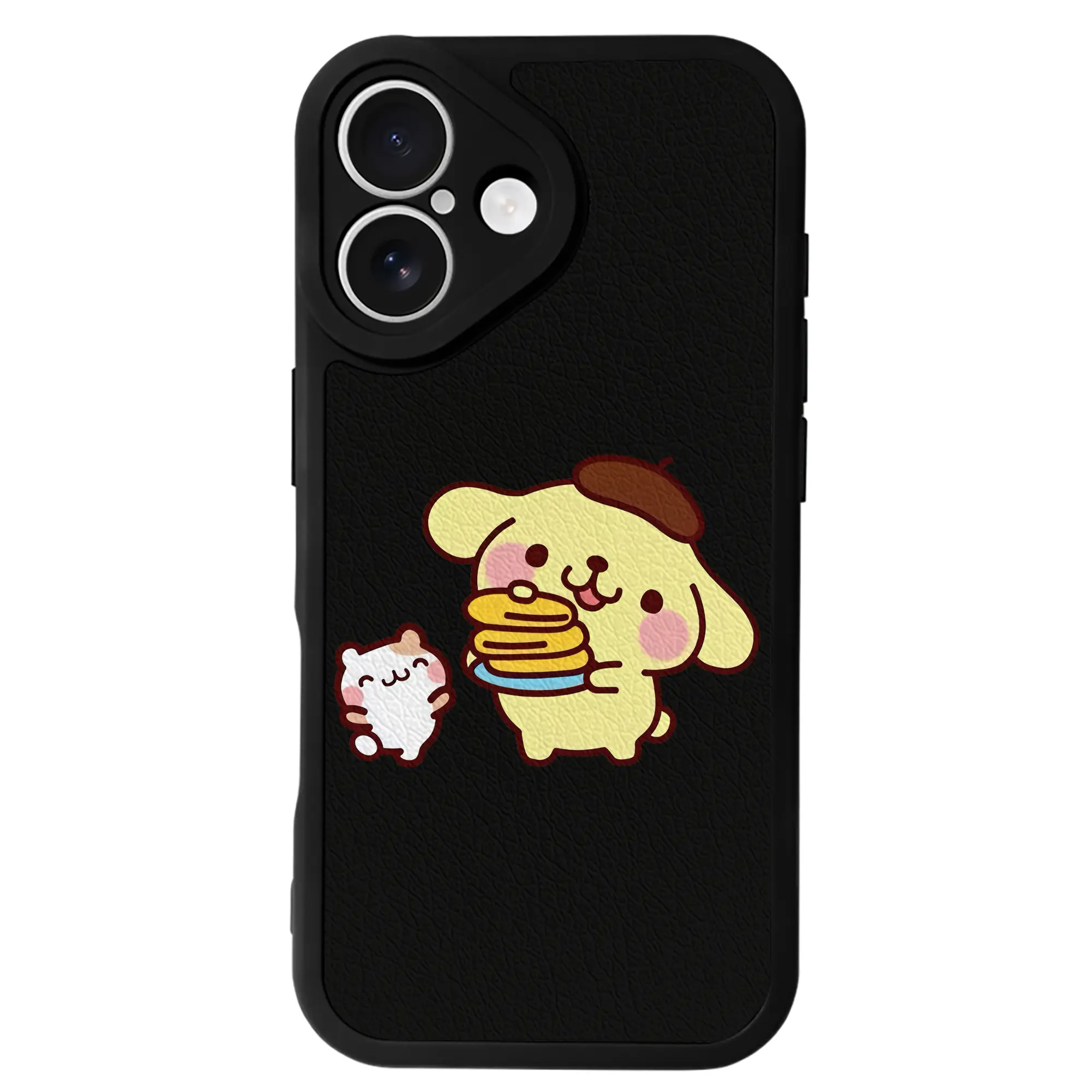 サンリオ グッズ,ポムポムプリン - IPhone 16シリーズ対応 ・ シリコンスマホケース ・ レザー調 ・ 高精度フィット ・ 耐衝撃 ・ ワイヤレス充電対応 ・ 精密カット